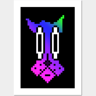 Rainbow pixel pooch Posters and Art